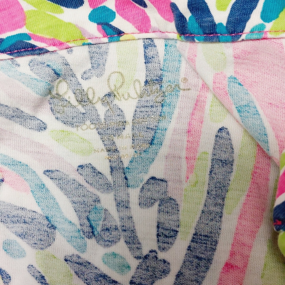 Lilly Pulitzer Rossmore V-Neck Multi Palm Reader T-Shirt Dress Size XS - Picture 4 of 7